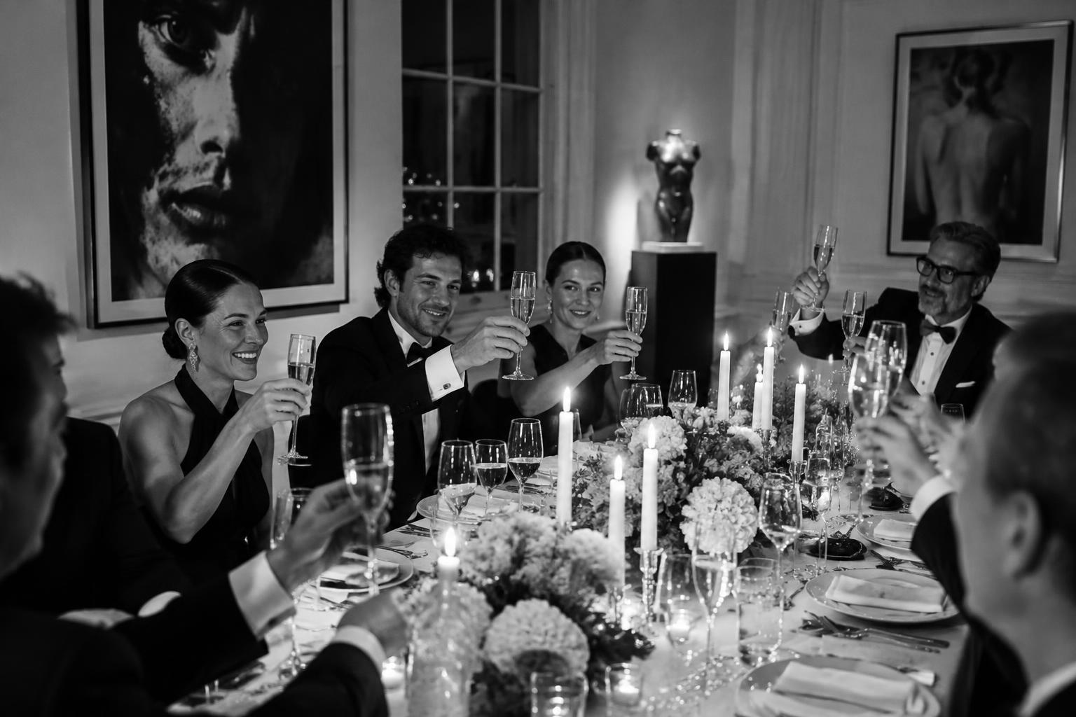 Black and white Events scene from THE LIST
