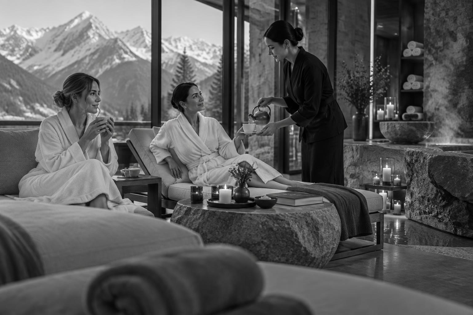 Black and white Wellness scene from THE LIST